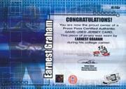 2003 Press Pass JE Game Used Jerseys Silver #JCEG Earnest Graham/250 back image