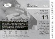 2003 SAGE Autographs Silver #A30 Billy McMullen/290 back image