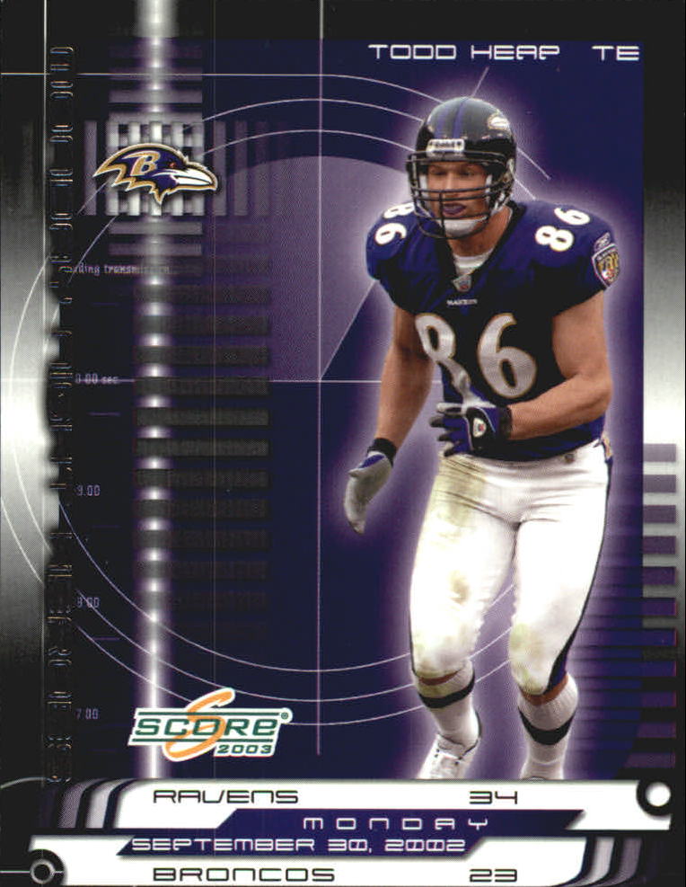 2003 Score Monday Night Heroes Baltimore Ravens Football Card #MN4 Todd Heap | eBay