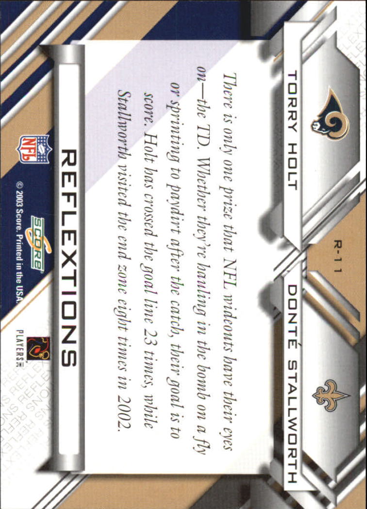 2003 Score Reflextions #R11 Torry Holt/Donte Stallworth back image