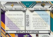 2003 Score Reflextions Materials #R8 Fred Taylor/Micahel Bennett back image