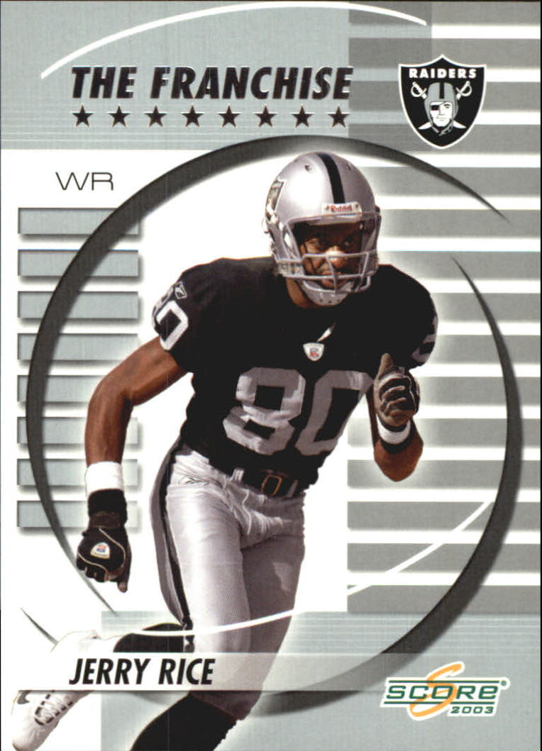 raiders football score on 2003 Score The Franchise Oakland Raiders Football Card Tf23 Jerry Rice Ebay