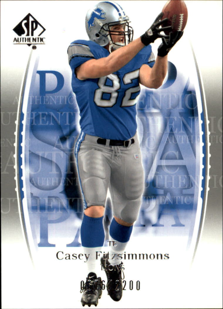 2003 SP Authentic #92 Casey Fitzsimmons RC
