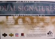 2003 SP Signature Dual Autographs #JNCP Joe Namath/Chad Pennington back image