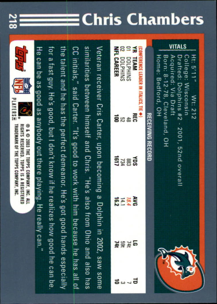 2003 Topps Collection #218 Chris Chambers