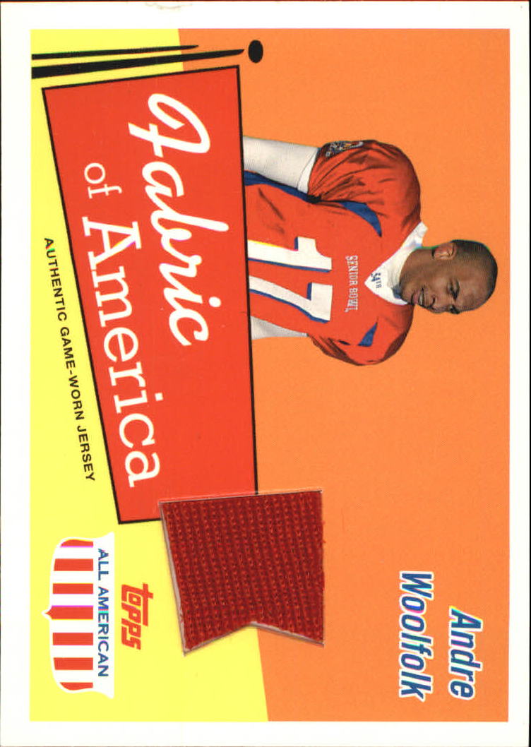 2003 Topps All American Fabric of America #FAAW Andre Woolfolk E