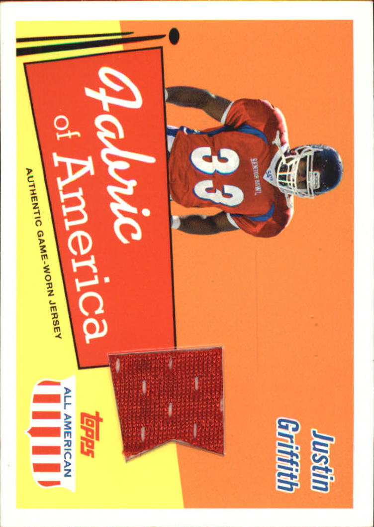 2003 Topps All American Fabric of America #FAJGR Justin Griffith E