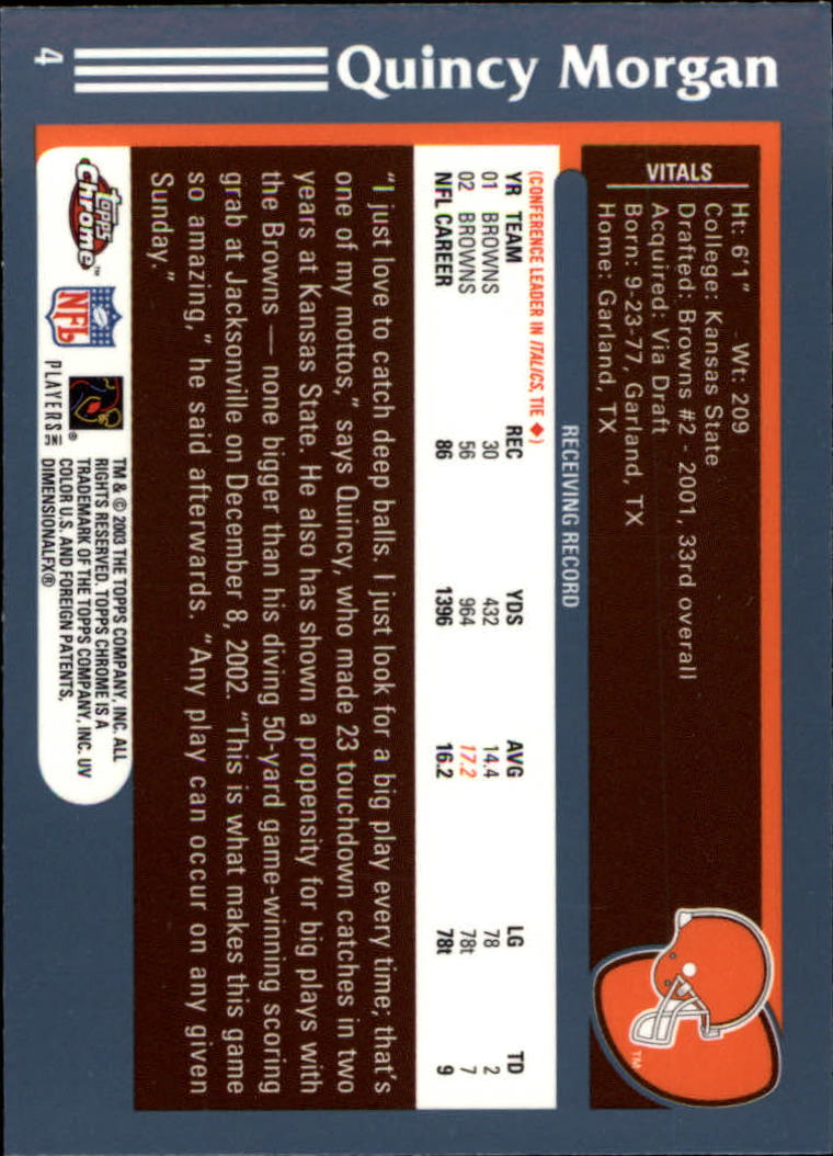 B1544- 2003 Topps Chrome FB Card #s 1-200 +Rookies -You Pick- 15+ FREE US SHIP - Picture 7 of 356