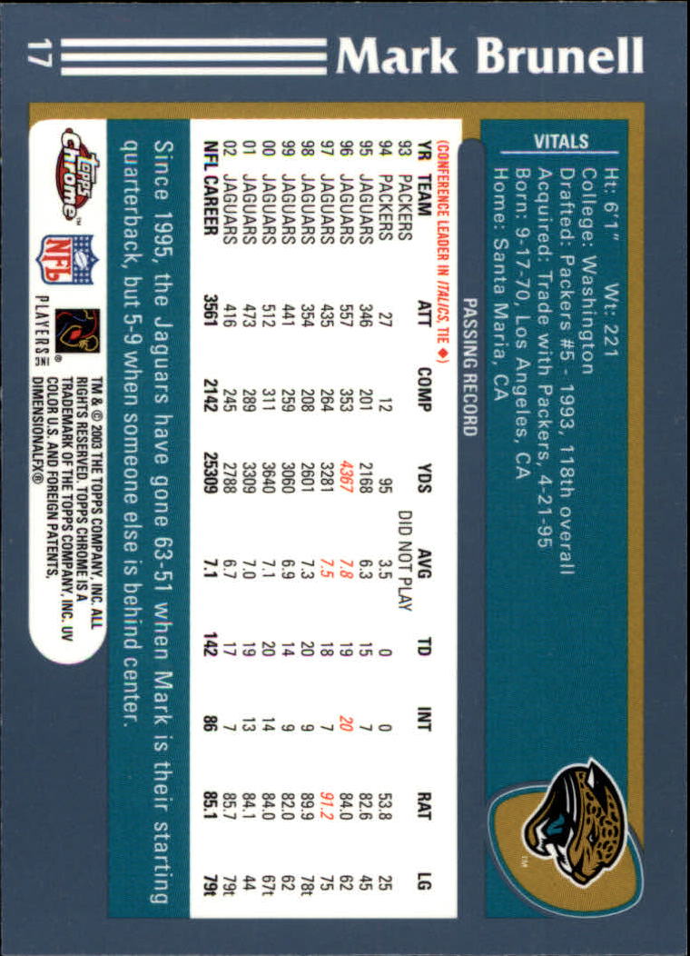 B1544- 2003 Topps Chrome FB Card #s 1-200 +Rookies -You Pick- 15+ FREE US SHIP - Picture 31 of 356