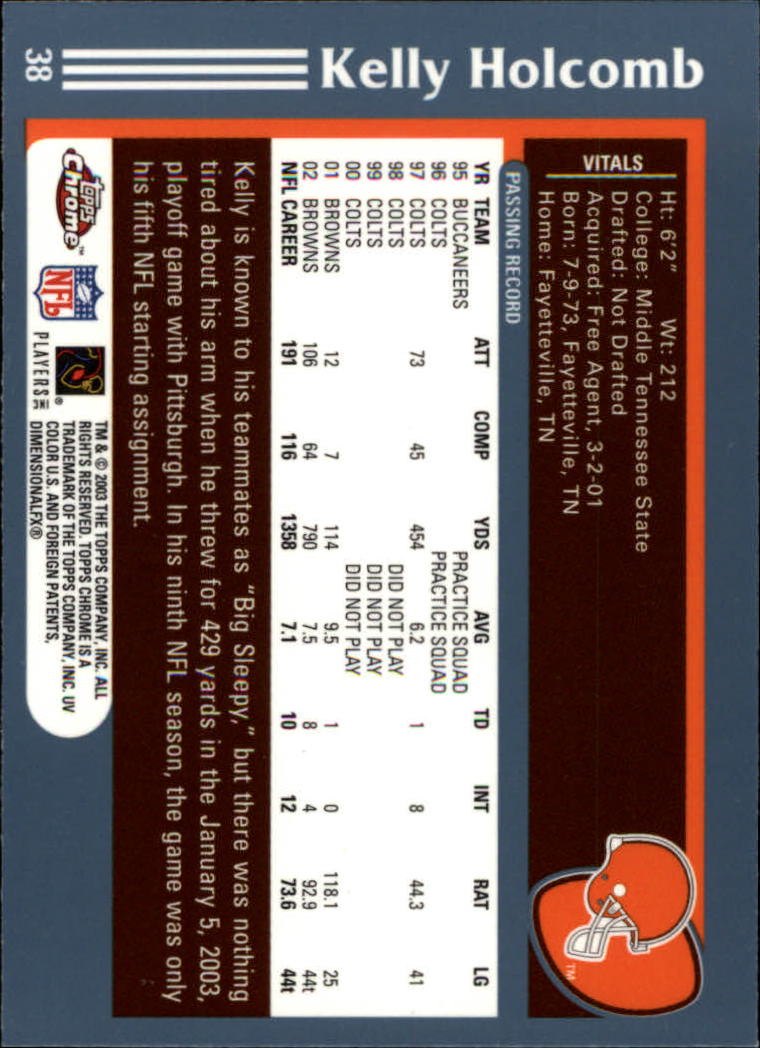 B1544- 2003 Topps Chrome FB Card #s 1-200 +Rookies -You Pick- 15+ FREE US SHIP - Picture 65 of 356