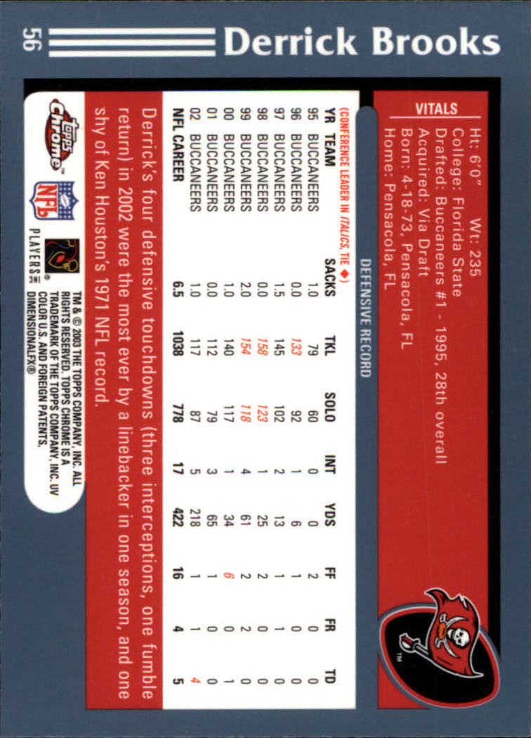 B1544- 2003 Topps Chrome FB Card #s 1-200 +Rookies -You Pick- 15+ FREE US SHIP - Picture 95 of 356