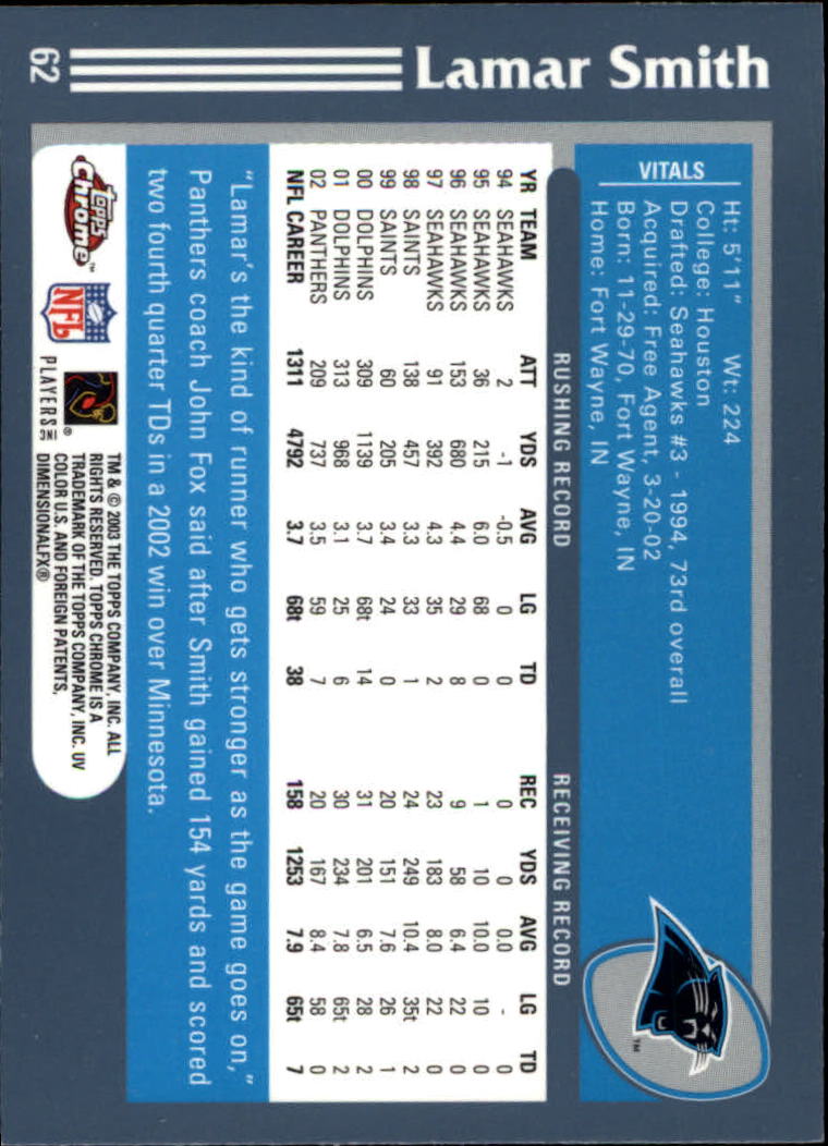 B1544- 2003 Topps Chrome FB Card #s 1-200 +Rookies -You Pick- 15+ FREE US SHIP - Picture 107 of 356