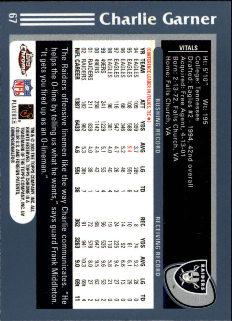 B1544- 2003 Topps Chrome FB Card #s 1-200 +Rookies -You Pick- 15+ FREE US SHIP - Picture 117 of 356
