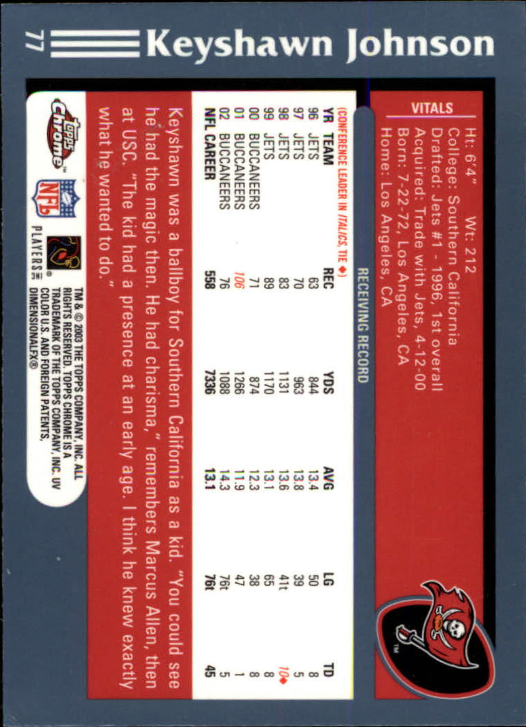 B1544- 2003 Topps Chrome FB Card #s 1-200 +Rookies -You Pick- 15+ FREE US SHIP - Picture 137 of 356