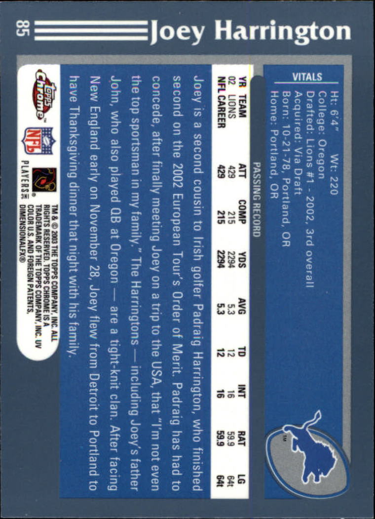 B1544- 2003 Topps Chrome FB Card #s 1-200 +Rookies -You Pick- 15+ FREE US SHIP - Picture 153 of 356