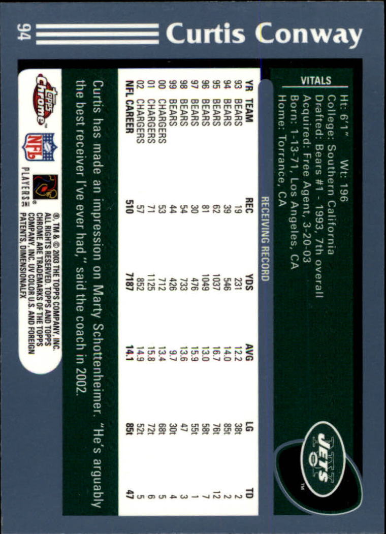B1544- 2003 Topps Chrome FB Card #s 1-200 +Rookies -You Pick- 15+ FREE US SHIP - Picture 171 of 356