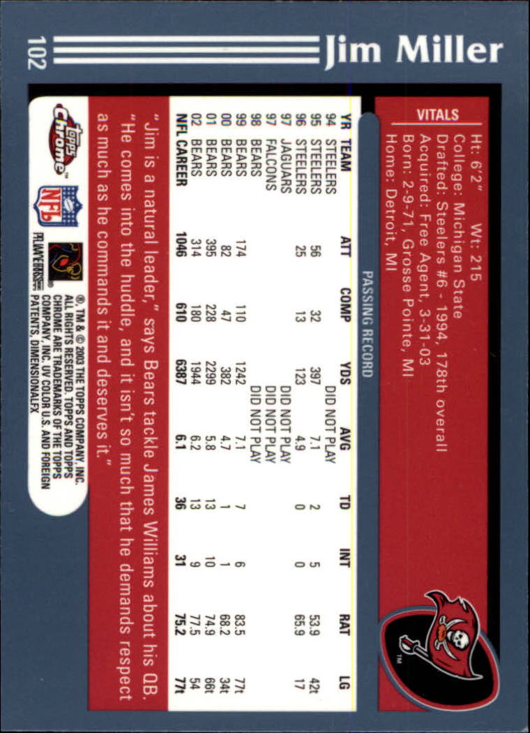 B1544- 2003 Topps Chrome FB Card #s 1-200 +Rookies -You Pick- 15+ FREE US SHIP - Picture 187 of 356