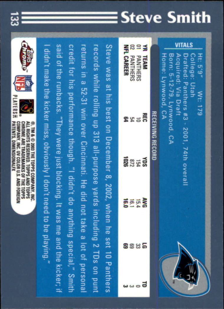 B1544- 2003 Topps Chrome FB Card #s 1-200 +Rookies -You Pick- 15+ FREE US SHIP - Picture 243 of 356