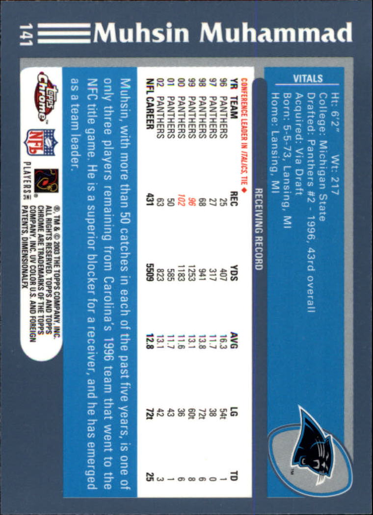 B1544- 2003 Topps Chrome FB Card #s 1-200 +Rookies -You Pick- 15+ FREE US SHIP - Picture 255 of 356