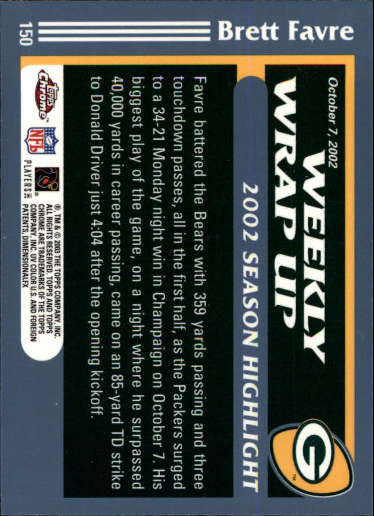 B1544- 2003 Topps Chrome FB Card #s 1-200 +Rookies -You Pick- 15+ FREE US SHIP - Picture 269 of 356