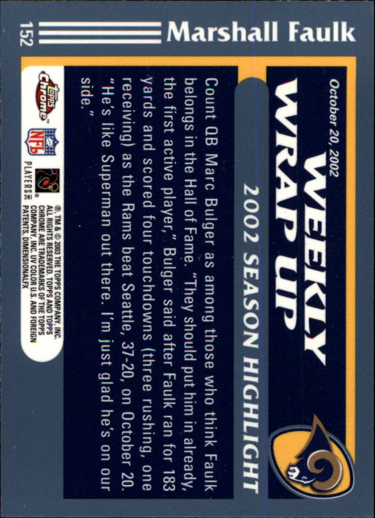 B1544- 2003 Topps Chrome FB Card #s 1-200 +Rookies -You Pick- 15+ FREE US SHIP - Picture 273 of 356