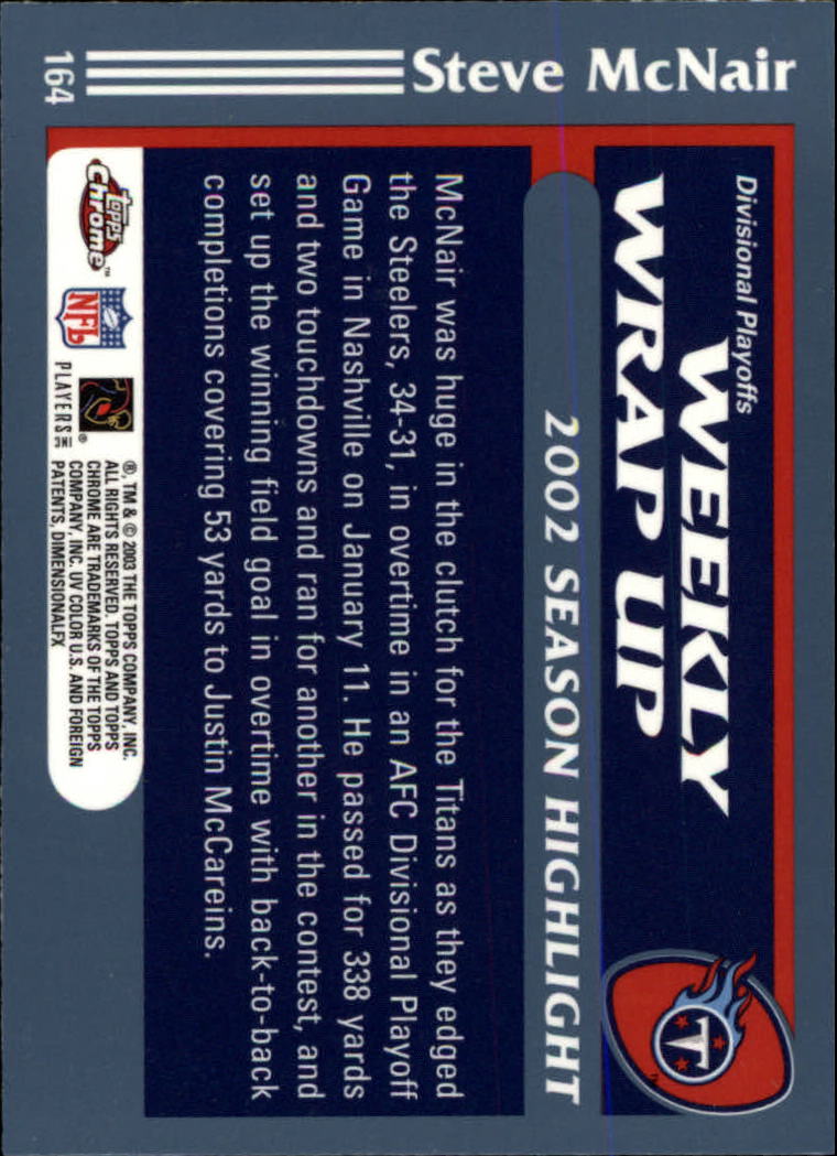 B1544- 2003 Topps Chrome FB Card #s 1-200 +Rookies -You Pick- 15+ FREE US SHIP - Picture 295 of 356