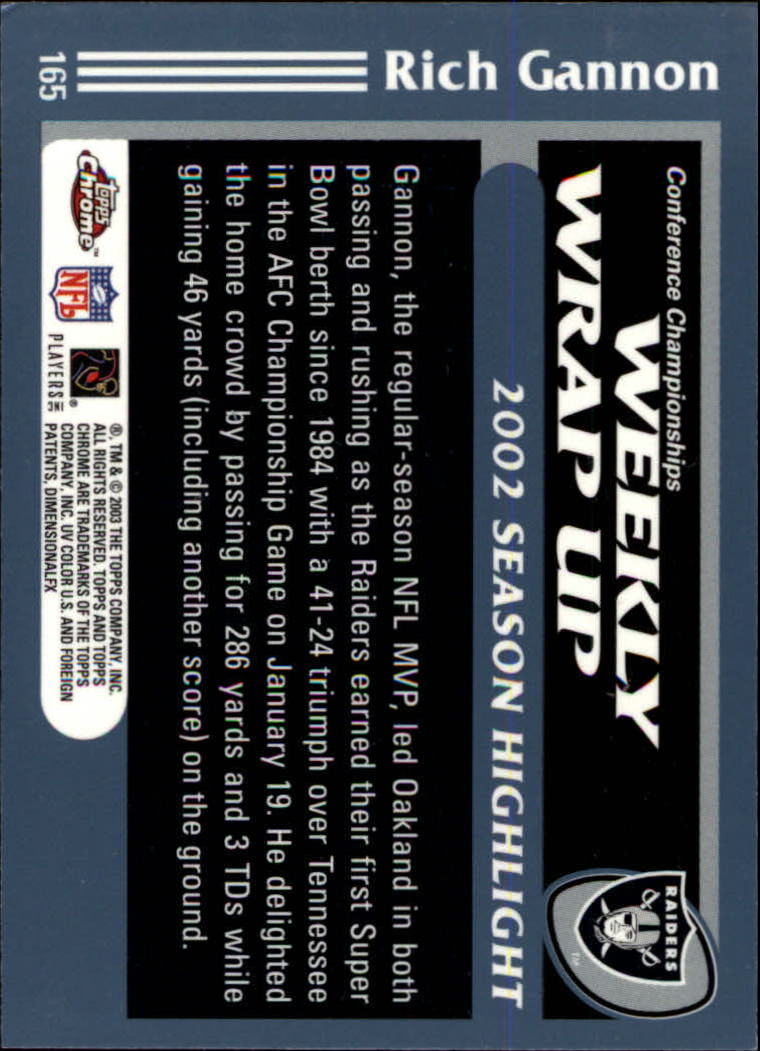 B1544- 2003 Topps Chrome FB Card #s 1-200 +Rookies -You Pick- 15+ FREE US SHIP - Picture 297 of 356