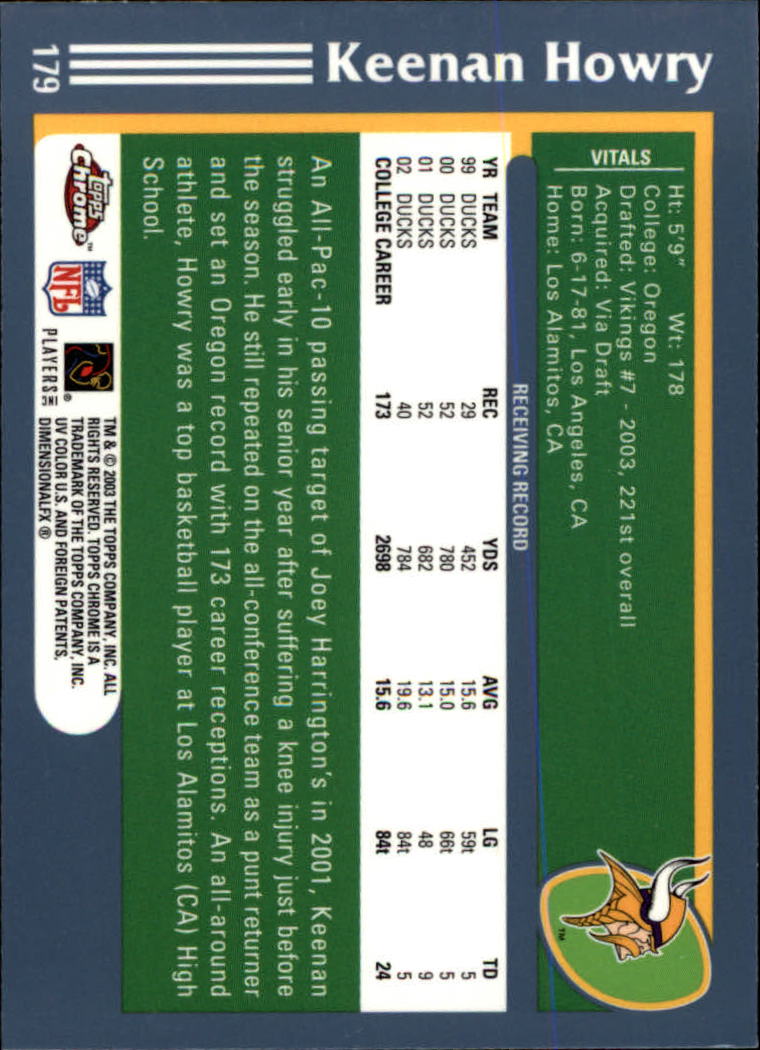 B1544- 2003 Topps Chrome FB Card #s 1-200 +Rookies -You Pick- 15+ FREE US SHIP - Picture 317 of 356