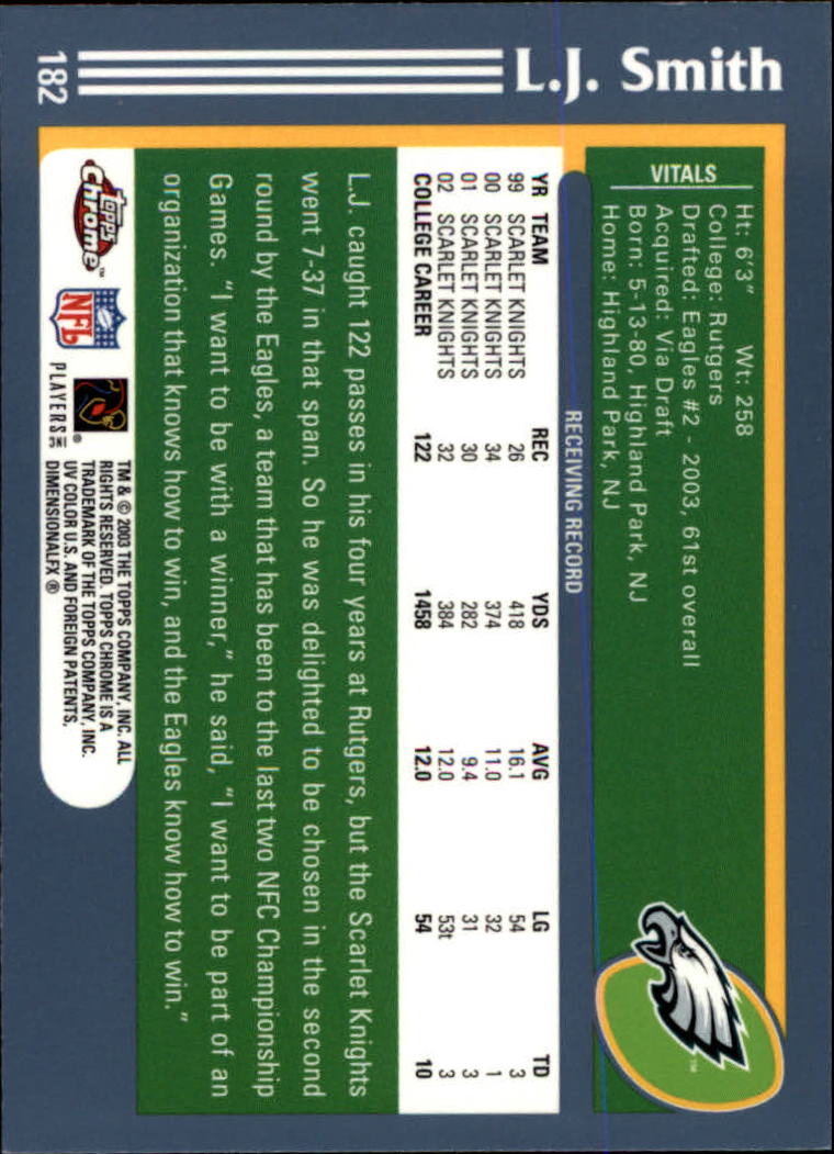 B1544- 2003 Topps Chrome FB Card #s 1-200 +Rookies -You Pick- 15+ FREE US SHIP - Picture 323 of 356