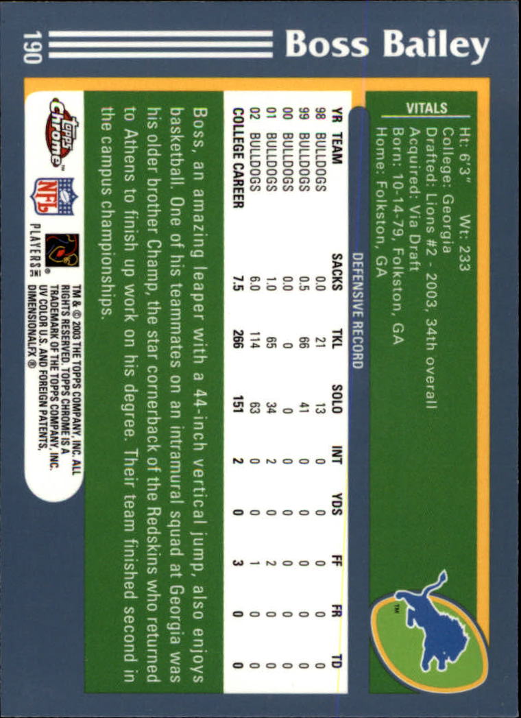 B1544- 2003 Topps Chrome FB Card #s 1-200 +Rookies -You Pick- 15+ FREE US SHIP - Picture 338 of 356