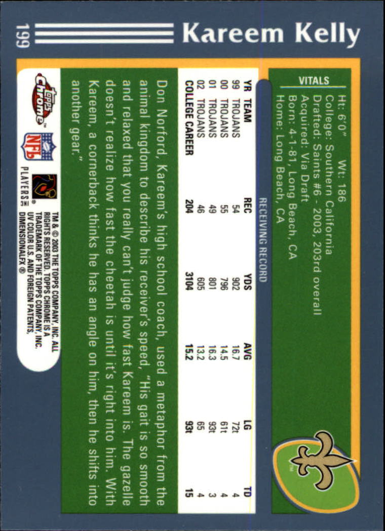 B1544- 2003 Topps Chrome FB Card #s 1-200 +Rookies -You Pick- 15+ FREE US SHIP - Picture 354 of 356