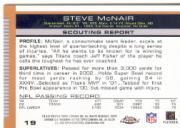 2003 Topps Draft Picks and Prospects Chrome #19 Steve McNair back image