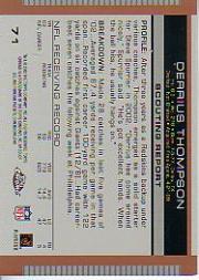 2003 Topps Draft Picks and Prospects Chrome #71 Derrius Thompson back image