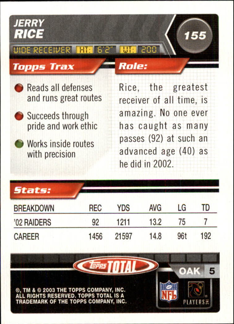 Jerry Rice cards (2000-2022) 49ers Raiders - You Choose - Bild 147 von 227