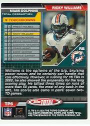 2003 Topps Total Total Production #TP6 Ricky Williams back image