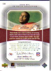 2003 UD Patch Collection #144 Taylor Jacobs RI RC back image