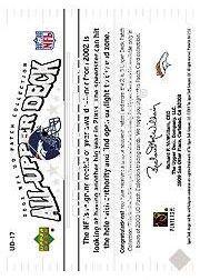 2003 UD Patch Collection All Upper Deck Patches #UD17 Clinton Portis back image