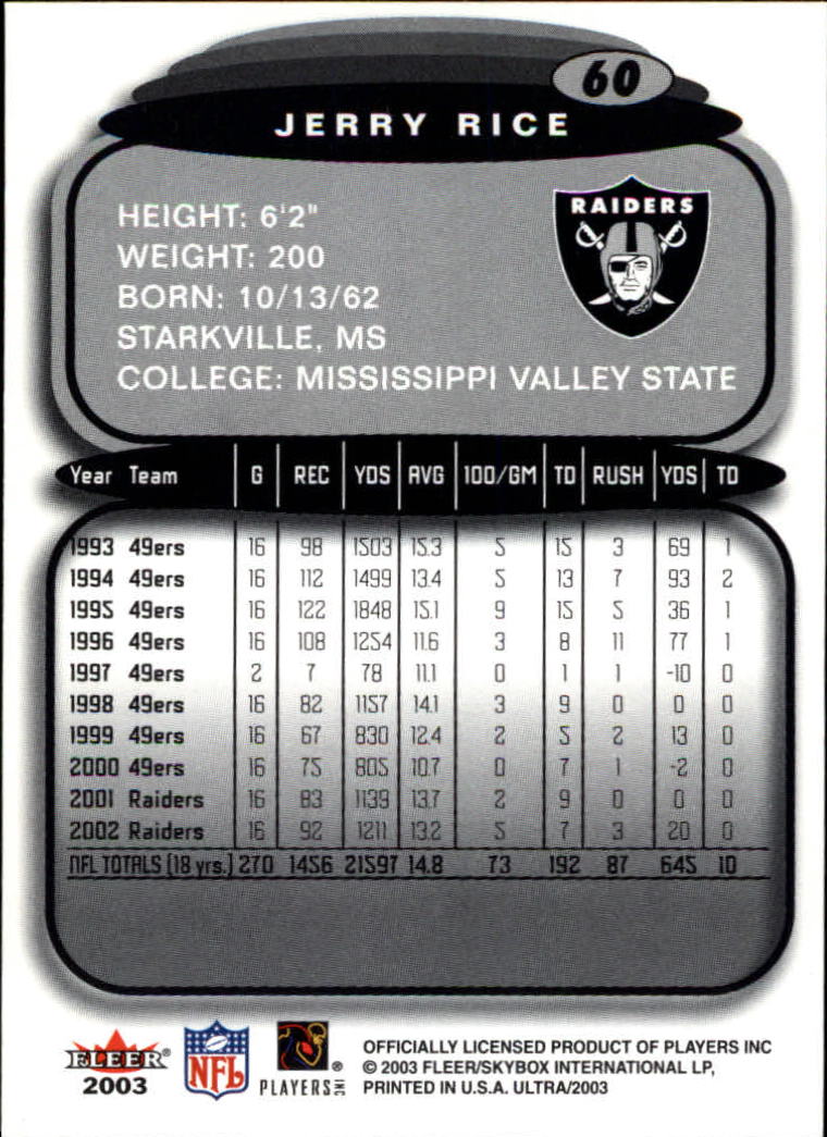 Jerry Rice cards (2000-2022) 49ers Raiders - You Choose - Bild 150 von 227