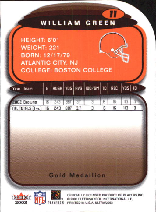 B5117- 2003 Ultra Gold Medallion FB Card #s 1-198 -You Pick- 15+ FREE US SHIP - Picture 15 of 291