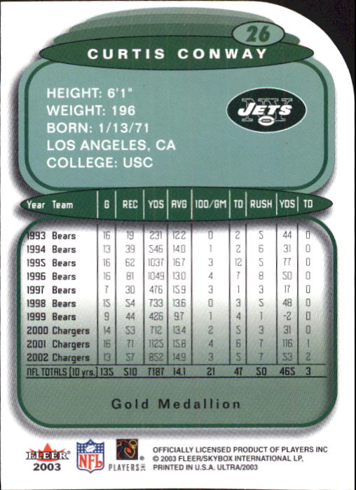 B5117- 2003 Ultra Gold Medallion FB Card #s 1-198 -You Pick- 15+ FREE US SHIP - Picture 41 of 291