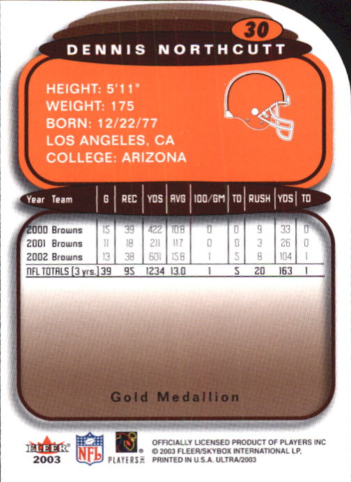 B5117- 2003 Ultra Gold Medallion FB Card #s 1-198 -You Pick- 15+ FREE US SHIP - Picture 47 of 291