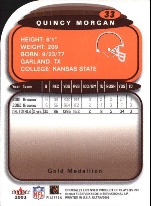 B5117- 2003 Ultra Gold Medallion FB Card #s 1-198 -You Pick- 15+ FREE US SHIP - Picture 53 of 291