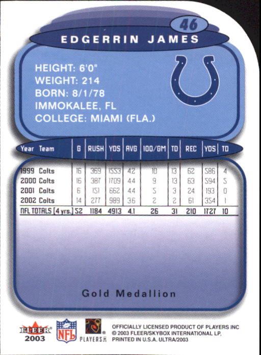 B5117- 2003 Ultra Gold Medallion FB Card #s 1-198 -You Pick- 15+ FREE US SHIP - Picture 73 of 291