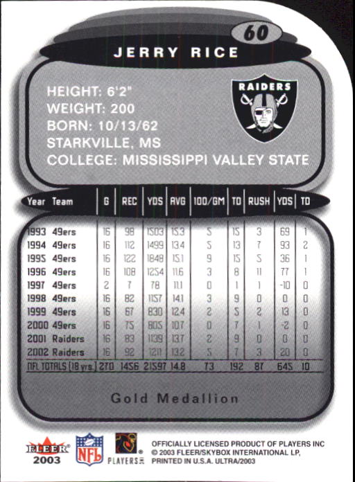B5117- 2003 Ultra Gold Medallion FB Card #s 1-198 -You Pick- 15+ FREE US SHIP - Picture 93 of 291