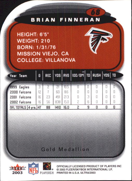 B5117- 2003 Ultra Gold Medallion FB Card #s 1-198 -You Pick- 15+ FREE US SHIP - Picture 105 of 291