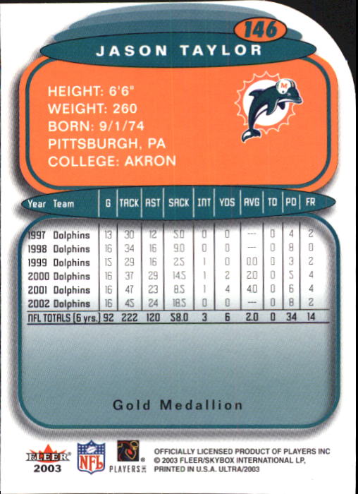 B5117- 2003 Ultra Gold Medallion FB Card #s 1-198 -You Pick- 15+ FREE US SHIP - Picture 217 of 291