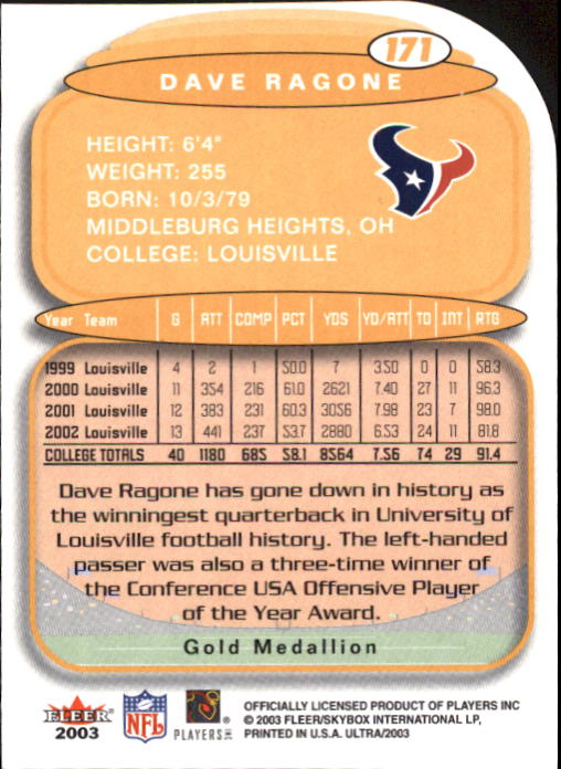 B5117- 2003 Ultra Gold Medallion FB Card #s 1-198 -You Pick- 15+ FREE US SHIP - Picture 257 of 291