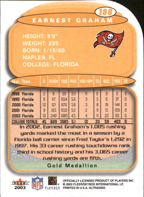 B5117- 2003 Ultra Gold Medallion FB Card #s 1-198 -You Pick- 15+ FREE US SHIP - Picture 275 of 291