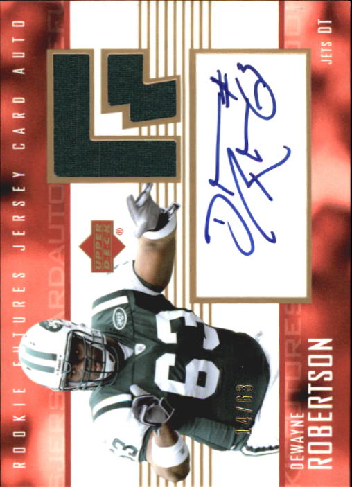 2003 Upper Deck Rookie Future Jerseys Autographs #RFARO DeWayne Robertson/63