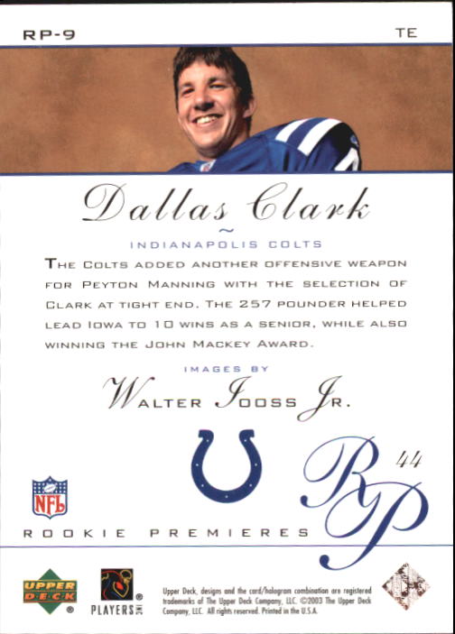 2003 Rookie Premiere (Upper Deck) Football "Main Set" Cards - Picture 13 of 45